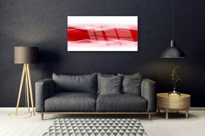 Glass Wall Art Abstract art red orange white