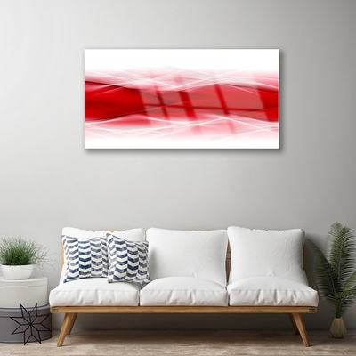 Glass Wall Art Abstract art red orange white