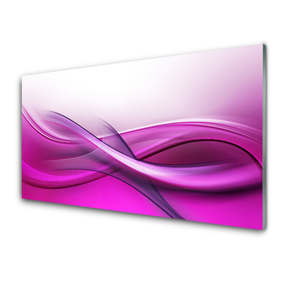 Glass Wall Art Abstract art pink white grey