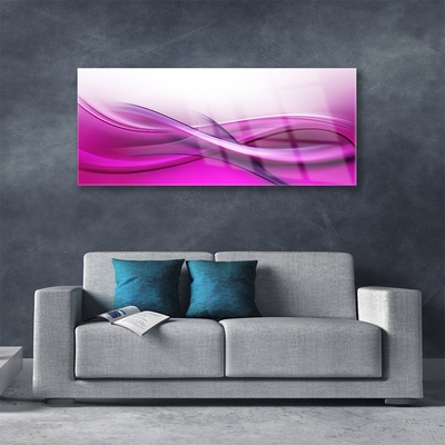 Glass Wall Art Abstract art pink white grey