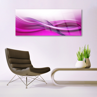 Glass Wall Art Abstract art pink white grey