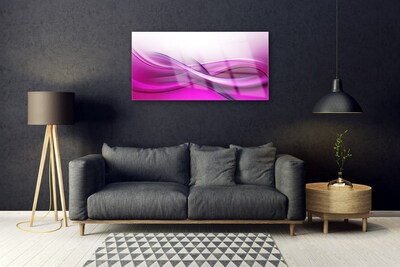 Glass Wall Art Abstract art pink white grey