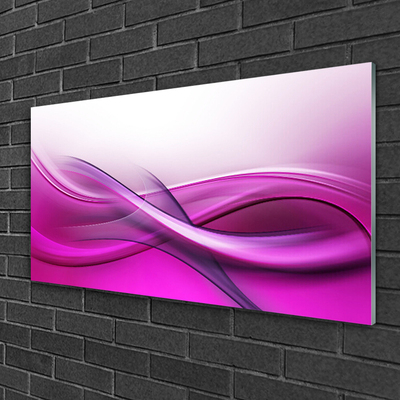 Glass Wall Art Abstract art pink white grey