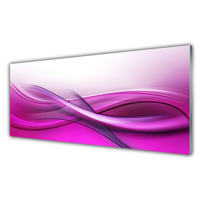 Glass Wall Art Abstract art pink white grey