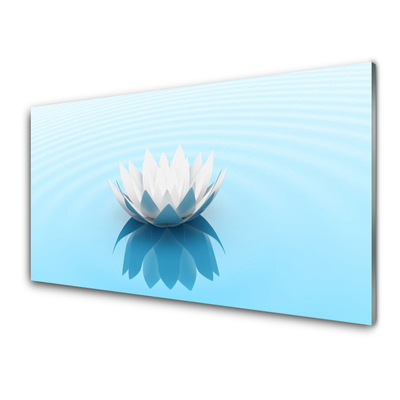 Glass Wall Art Flower floral white