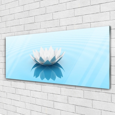 Glass Wall Art Flower floral white