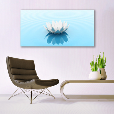 Glass Wall Art Flower floral white