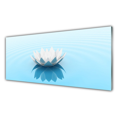 Glass Wall Art Flower floral white