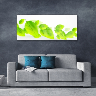 Glass Wall Art Leaves floral green