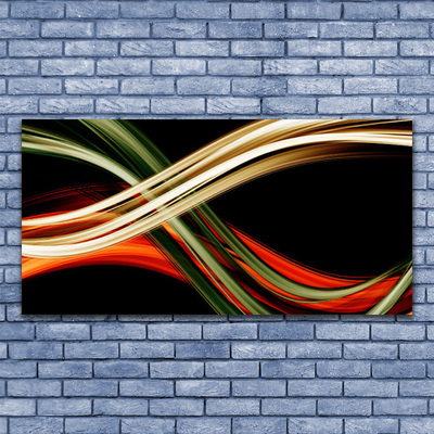 Glass Wall Art Abstract art black green yellow orange