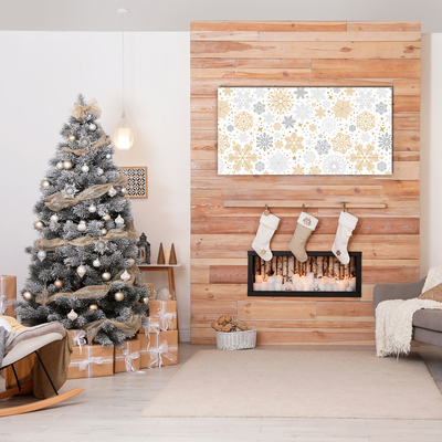 Glass Wall Art Snowflakes Christmas Winter