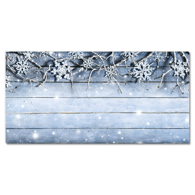 Glass Wall Art Holy Snowflakes Winter Frost