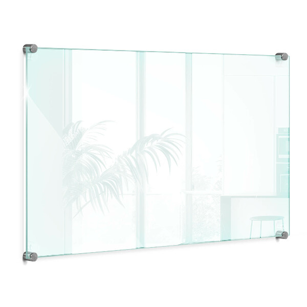 Glass splashback transparent