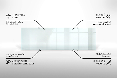 Glass splashback transparent