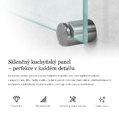 Glass splashback transparent