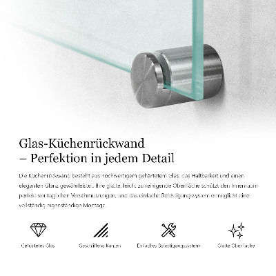 Glass splashback transparent