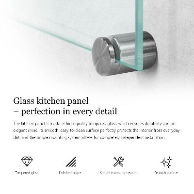 Glass splashback transparent