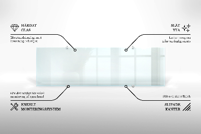 Glass splashback transparent