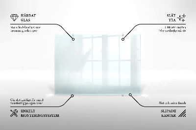 Glass splashback transparent