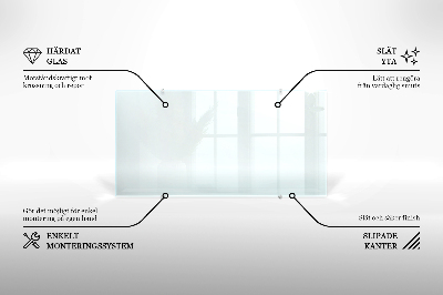 Glass splashback transparent