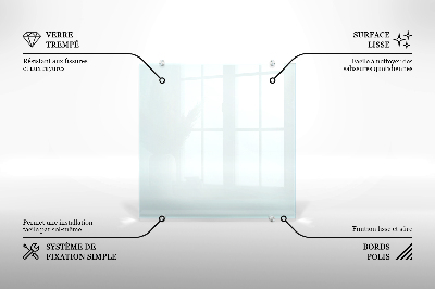 Glass splashback transparent