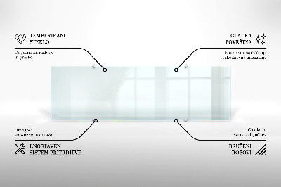 Glass splashback transparent