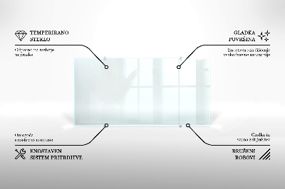 Glass splashback transparent