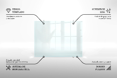 Glass splashback transparent