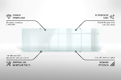 Glass splashback transparent