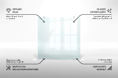 Glass splashback transparent