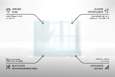 Glass splashback transparent