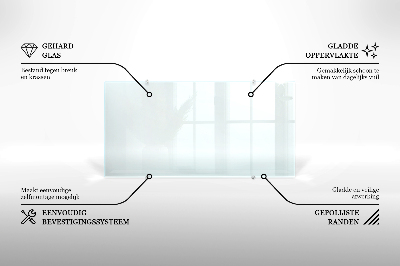 Glass splashback transparent