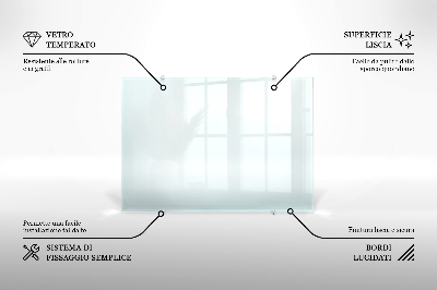 Glass splashback transparent