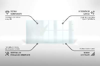 Glass splashback transparent