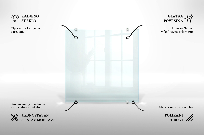 Glass splashback transparent