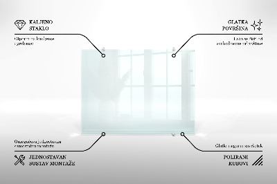 Glass splashback transparent