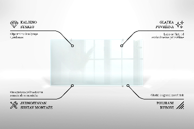 Glass splashback transparent