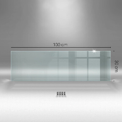 Glass splashback transparent