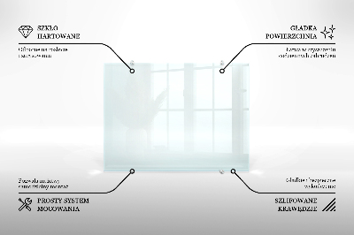 Glass splashback transparent