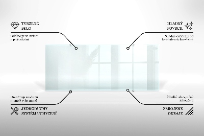Glass splashback transparent