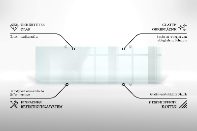 Glass splashback transparent