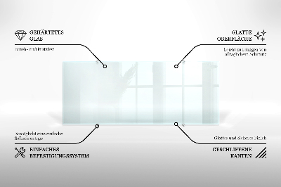 Glass splashback transparent
