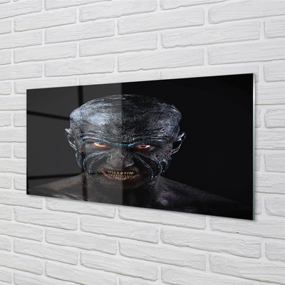 Kitchen Splashback A character awful bald with red eyes