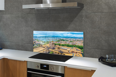 Kitchen Splashback Spanish seaside town harbor