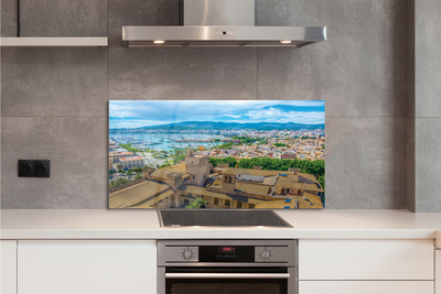 Kitchen Splashback Spanish seaside town harbor