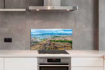 Kitchen Splashback Spanish seaside town harbor