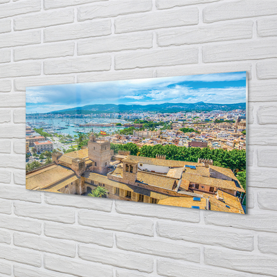 Kitchen Splashback Spanish seaside town harbor