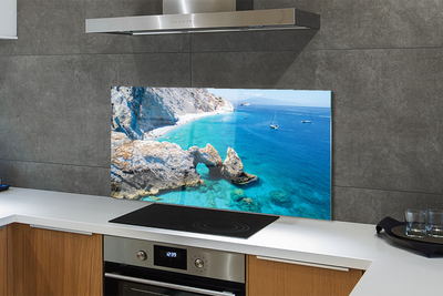 Kitchen Splashback Coast of Greece Sea Beach