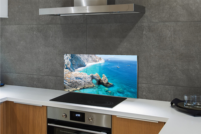 Kitchen Splashback Coast of Greece Sea Beach