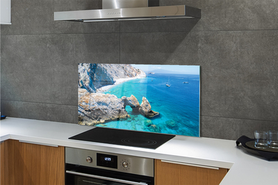 Kitchen Splashback Coast of Greece Sea Beach